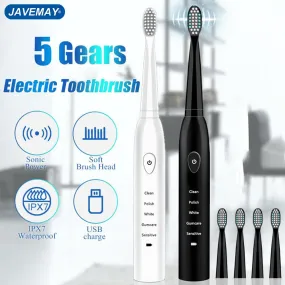 Powerful Ultrasonic Sonic Electric Toothbrush USB Charge Rechargeable Tooth Brush Washable Electronic Whitening Teeth Brush J110