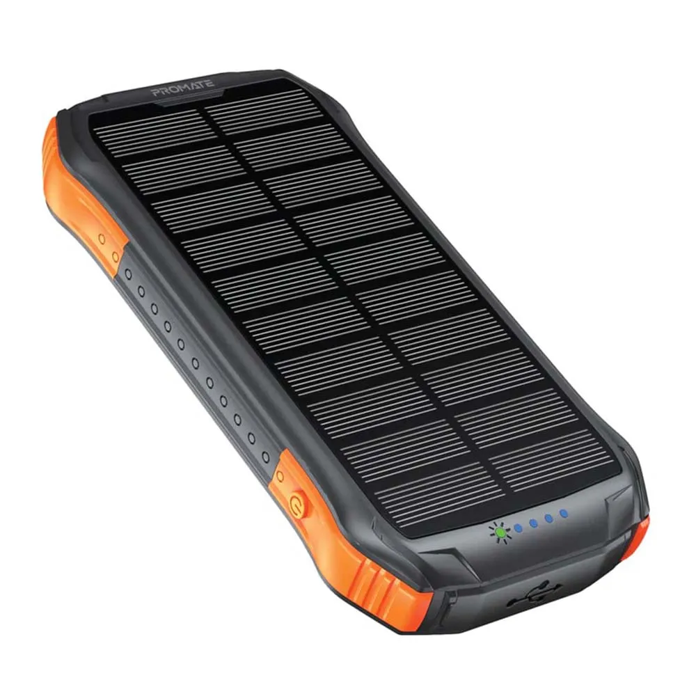 Promate SolartTank-10-PDQi 10,000mAh Rugged EcoLight Solar Power Bank