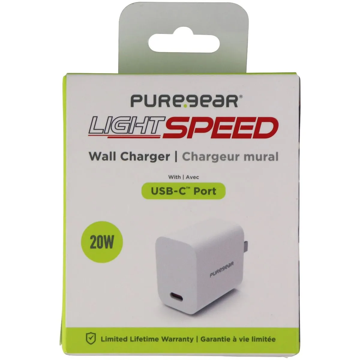 PureGear 20W LightSpeed USB-C Wall Charger - White (63591PG)