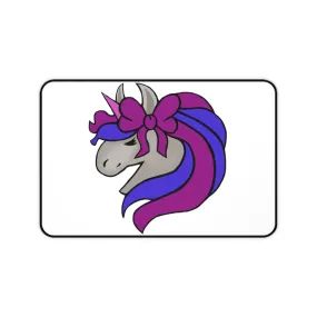 Purple Blue Unicorn Head Desk Mat