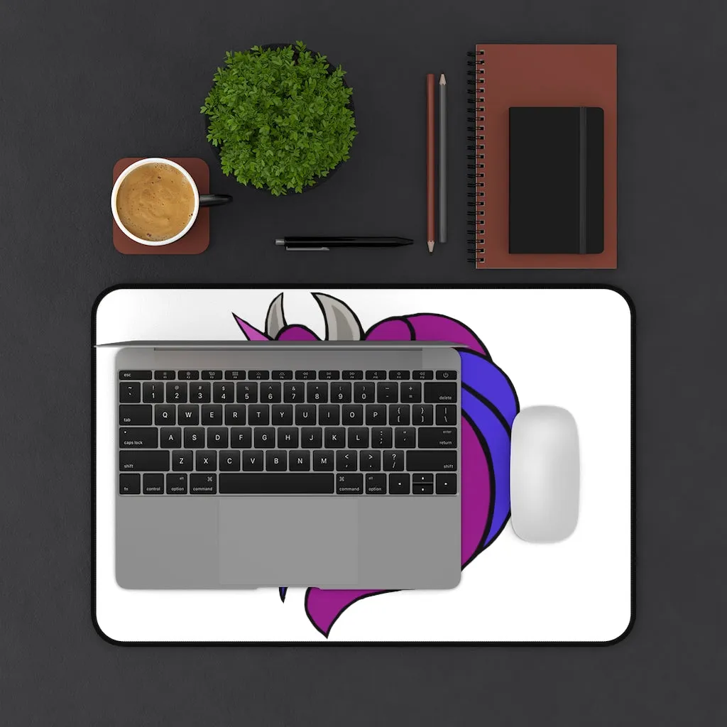 Purple Blue Unicorn Head Desk Mat