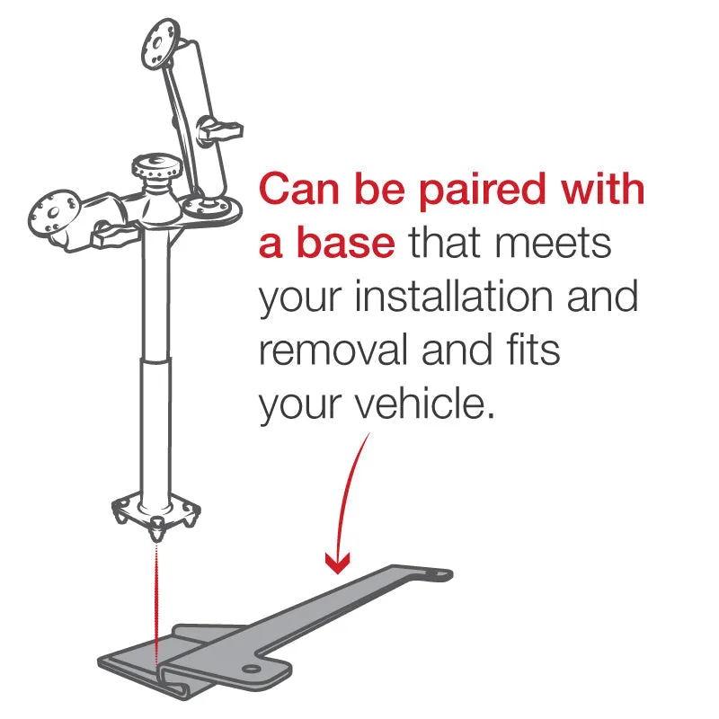 RAM® Tele-Pole™ with 8” & 9” Poles and Double Ball Mount