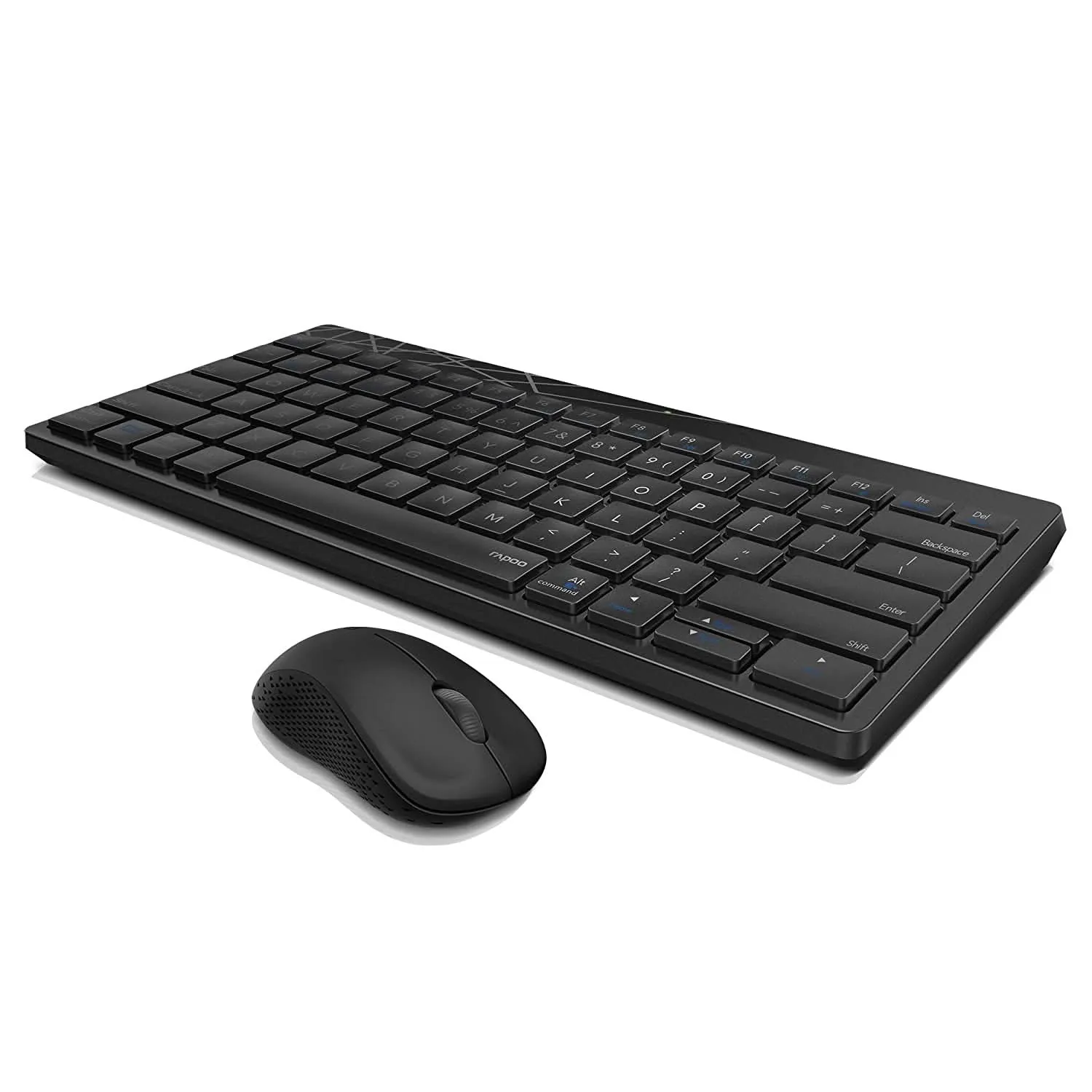 RAPOO 8000M MULTI-MODE KEYBOARD & MOUSE BLUETOOTH 3.0/4.0 WIRELESS 2.4 GHZ 1300 DPI COMBO-BLACK