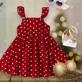 Red Polka Dress #1004