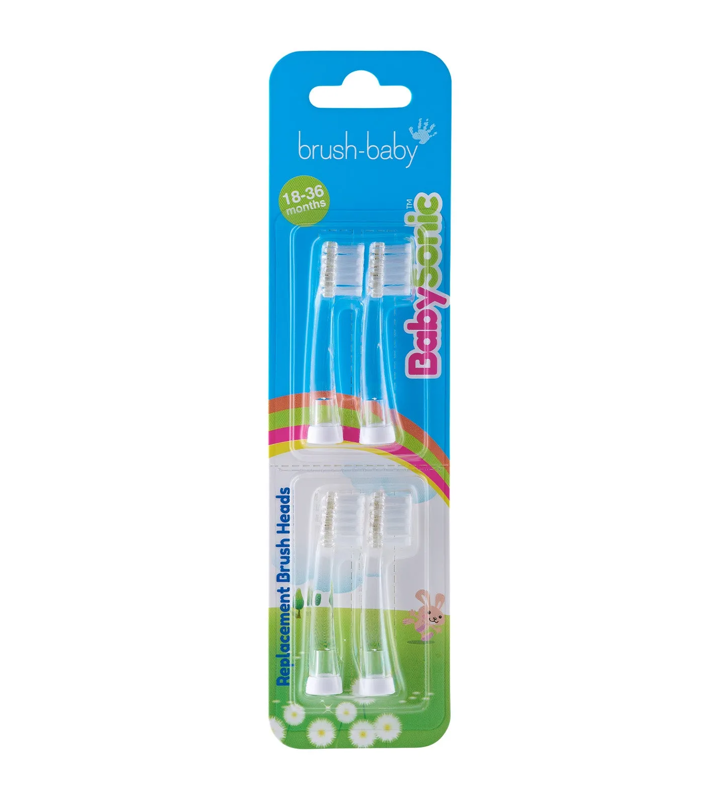 Replacement BabySonic Toothbrush Heads x 4 (18-36M)