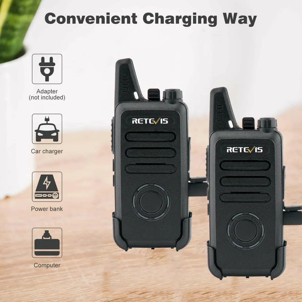 RETEVIS RT22S Handsfree Walkie Talkie 2pcs RT22 Upgrade VOX Hidden Display Two-way Radio Transceiver Walkie-talkies FRS 462MHz