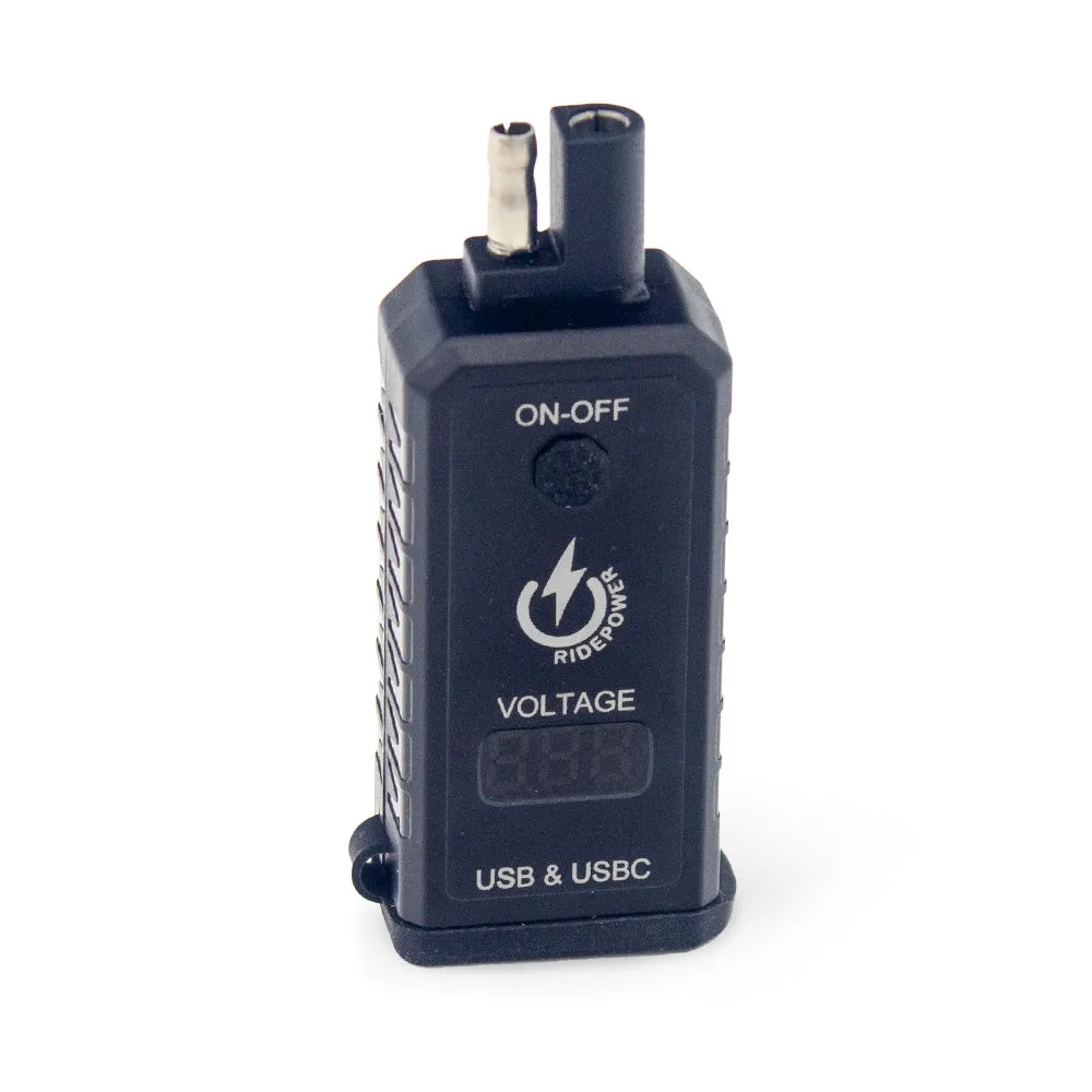 SAE to USBC & USB Adapter 3.1 A with Switched on off Digital Voltage Display