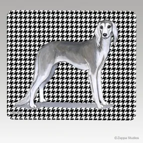 Saluki Houndstooth Mouse Pad