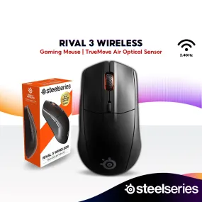 SteelSeries Rival 3 Wireless Gaming Mouse with TrueMove Sensor and Long Battery Life - Black (62521)