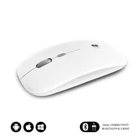 Subblim Dual Flat Mouse Rechargeable 1600 Dpi White Submo-Dflat21