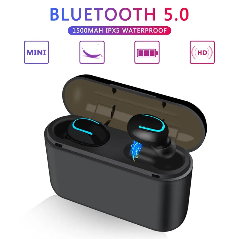 TWS Bluetooth 5.0 Earphones Wireless Blutooth Earphone Handsfree Sports Earbuds Gaming Headset Phone PK HBQ