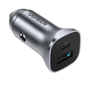 UGREEN 24W USB C Car Charger with PD & QC 3.0 Dual Ports