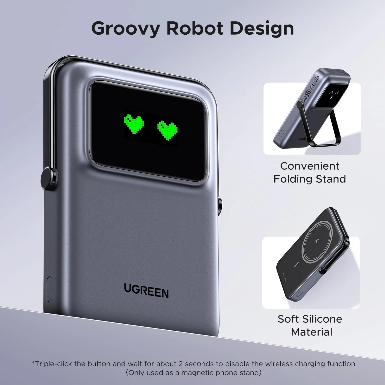 UGREEN Uno Magnetic Wireless Power Bank 10000mAh 7.5W