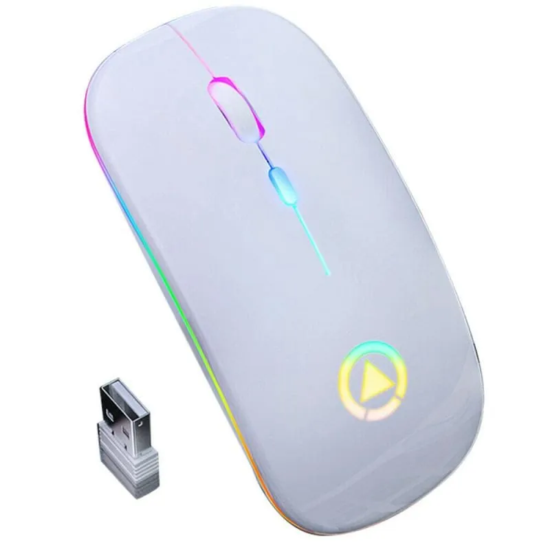 Ultra-Thin Mini A2 Wireless Rechargeable LED Mouse With 7 Colors