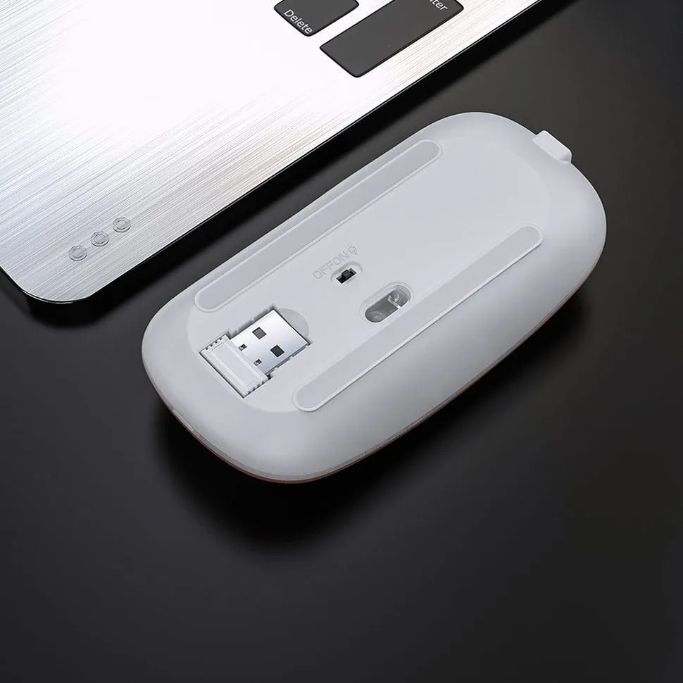 Ultra-Thin Mini A2 Wireless Rechargeable LED Mouse With 7 Colors