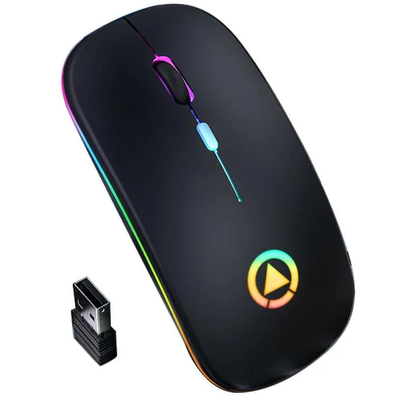 Ultra-Thin Mini A2 Wireless Rechargeable LED Mouse With 7 Colors