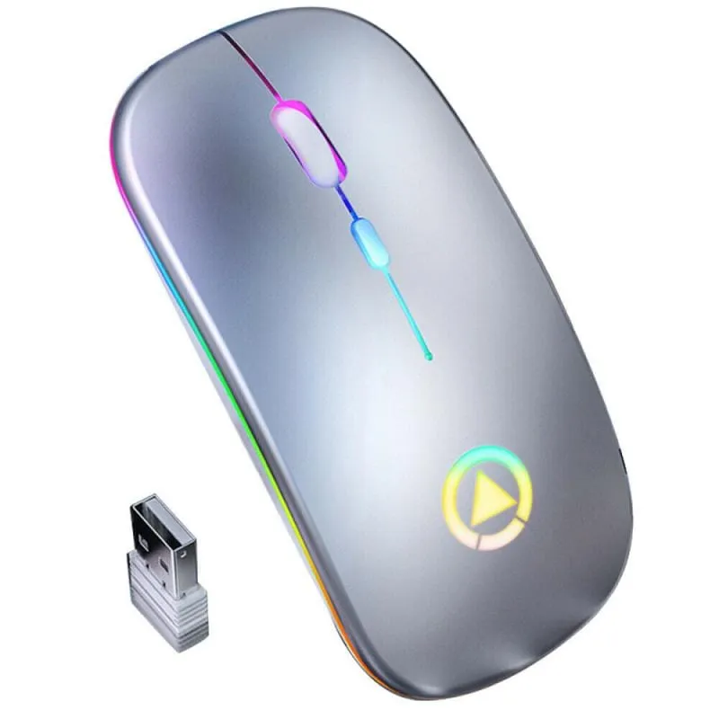 Ultra-Thin Mini A2 Wireless Rechargeable LED Mouse With 7 Colors