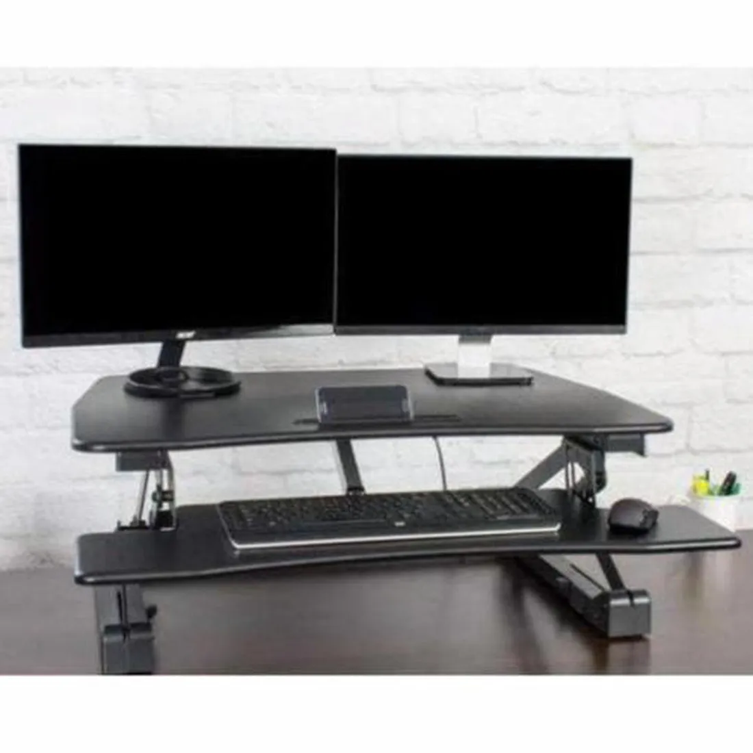 VIVO Black Electric Standing Desk Converter, DESK-V000EB