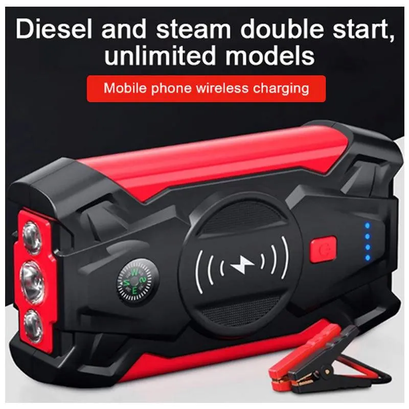 Wireless 26000Mah 600A 12V Car Battery Jump Starter Power Bank Q-X7