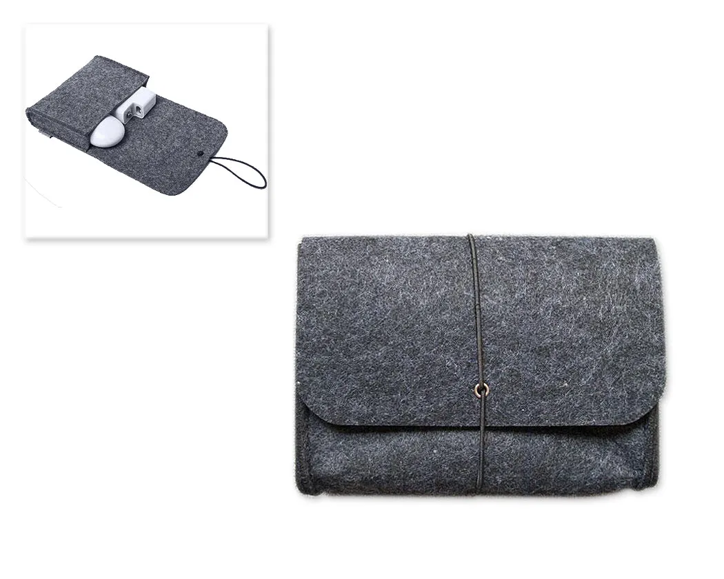 Wool Series MacBook Accessories Hand Pouch - Gray