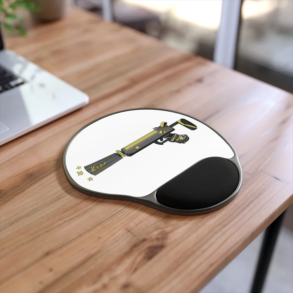 Yellow Gun Mouse Pad With Wrist Rest