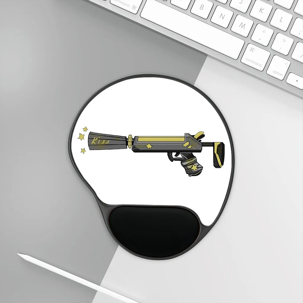 Yellow Gun Mouse Pad With Wrist Rest