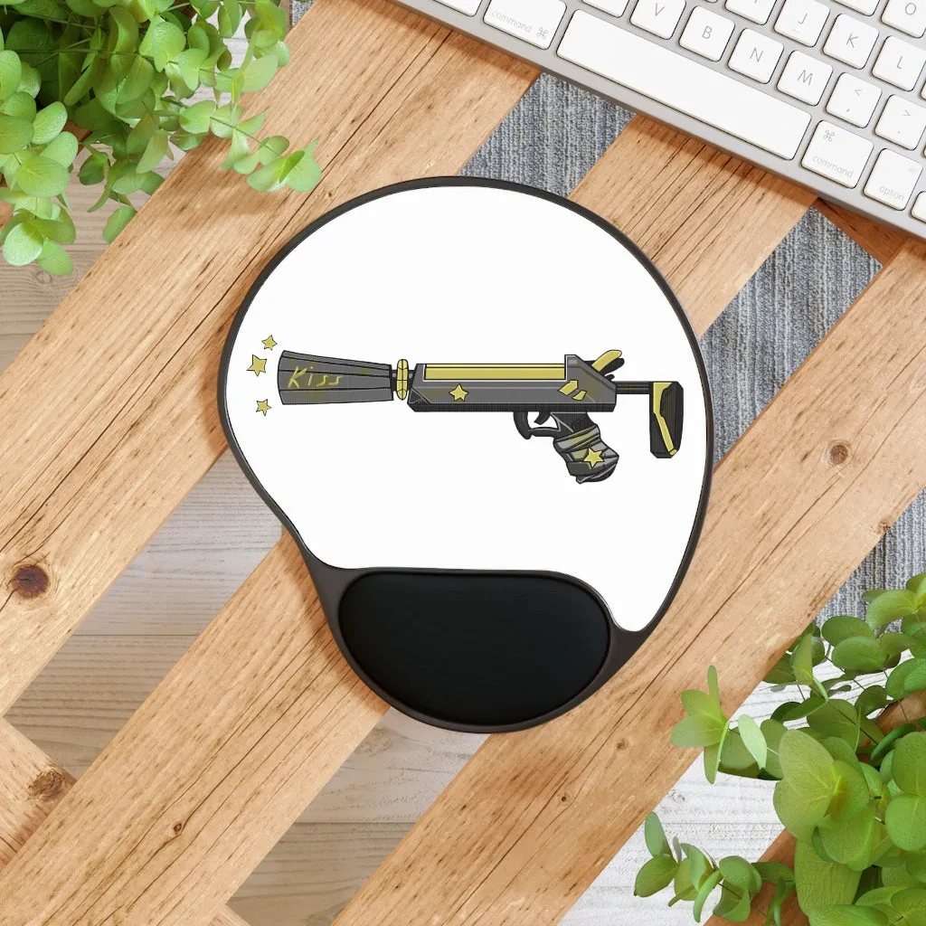 Yellow Gun Mouse Pad With Wrist Rest