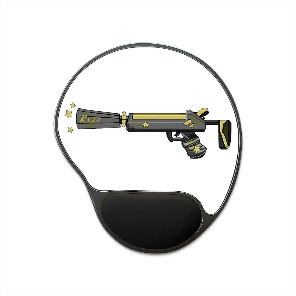 Yellow Gun Mouse Pad With Wrist Rest