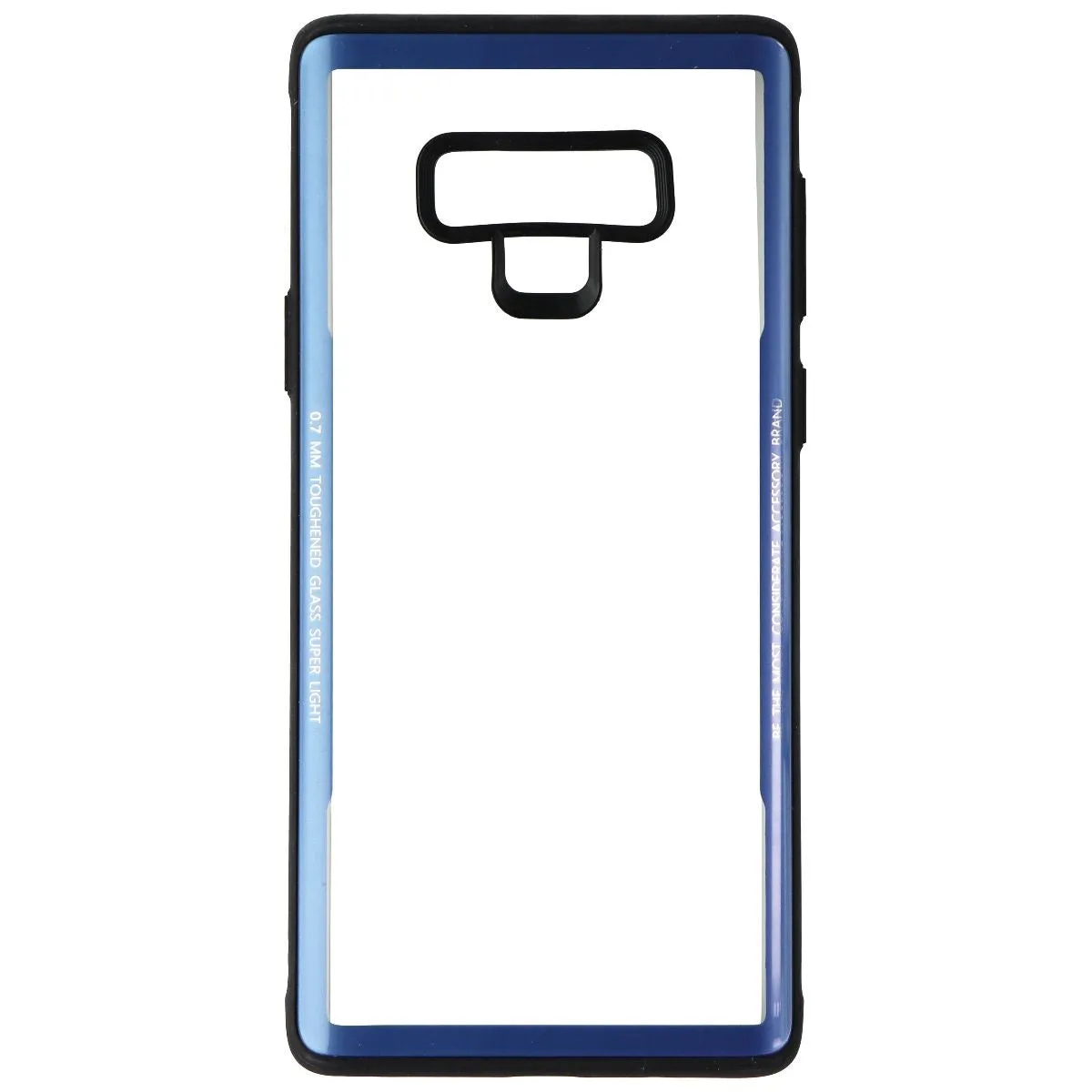 Zore Hybrid Glass Case for Samsung Galaxy Note9 - Clear/Blue/Black